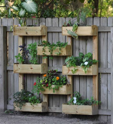 hanging planter boxes on fence